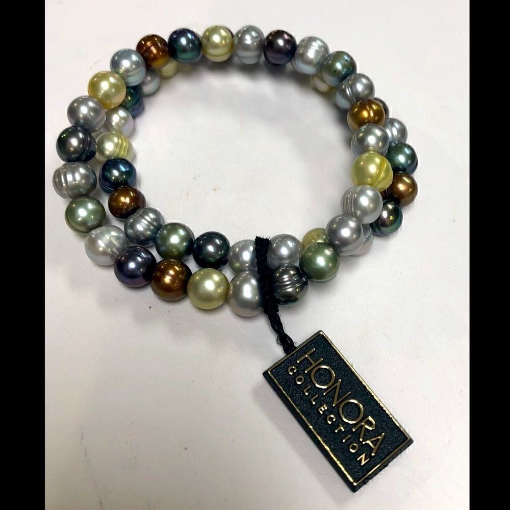 2-Honora Multi Colored Stretchy Bracelets "Dark Multi Collection" NWTS! - Picture 3 of 6